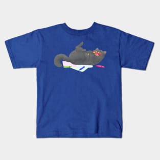 Crayon-crazed Kitty Kids T-Shirt